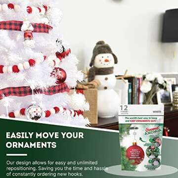Heavy Duty ORNAMENT ANCHOR Hooks for Christmas Decor