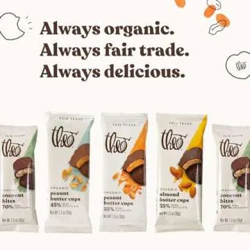 Theo Chocolate Organic Dark Chocolate Peanut Butter Cups,12 Pack