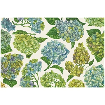 Hester and Cook Hydrangeas Paper Placemats - Floral Dining Decor for Seasonal Gatherings