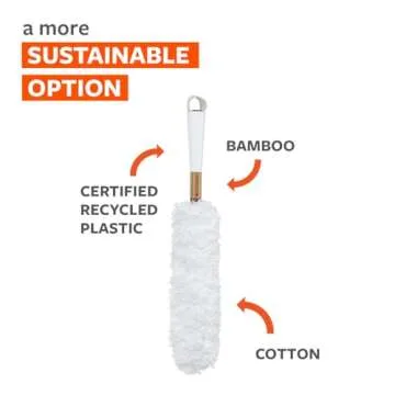 Full Circle - FC14603W Dust Whisperer Washable Microfiber Duster with Replaceable Head, White