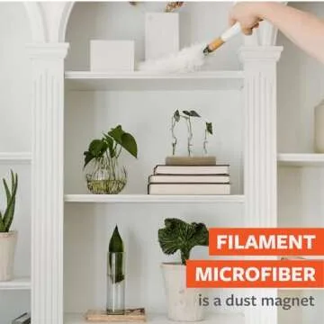 Full Circle - FC14603W Dust Whisperer Washable Microfiber Duster with Replaceable Head, White