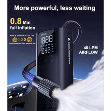 BBD Car Tire Inflator Portable Air Compressor,0.8 Min Full Inflation US Invention Patent Digital Ele...