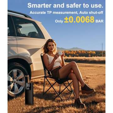 BBD Car Tire Inflator Portable Air Compressor,0.8 Min Full Inflation US Invention Patent Digital Electric Air Pump with Pressure Gauge for Car,Motorcycle,Bike Tires,Balls,Automotive Accessories