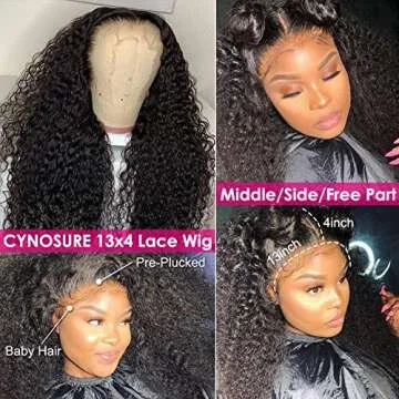 CYNOSURE 13x4 Lace Front Wigs, 180% Density Curly