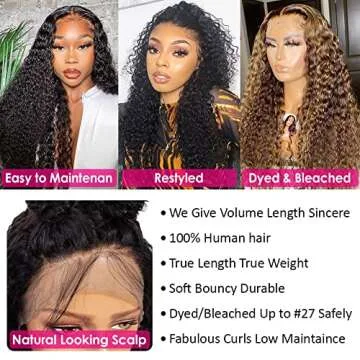 CYNOSURE 13x4 Lace Front Wigs, 180% Density Curly