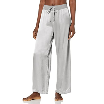 PJ Harlow Women's Jolie Satin Pant: Luxurious Comfort in Dark Silver, Large