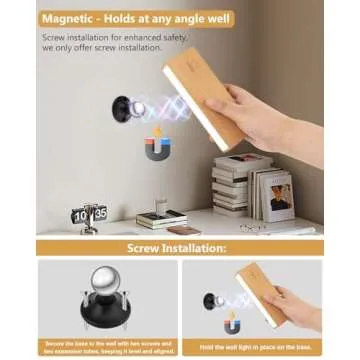 MICEYLIVE Wall Sconces Set of Two - Wireless Wall Lights for Bedroom, Rechargeable Wall Sconces Battery Operated with Stepless Dimming, Cordless Sconce Wall Decor Set of 2 for Picture,Living Room