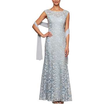 Alex Evenings Women's Sleeveless Beaded Dress for Special Occasions