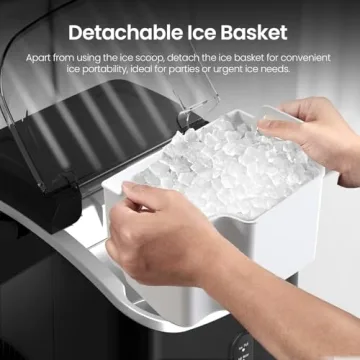 Compact Nugget Ice Maker with Self-Cleaning Functionality