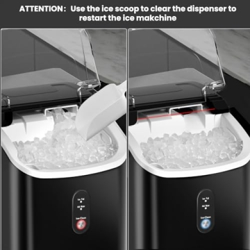 Compact Nugget Ice Maker with Self-Cleaning Functionality