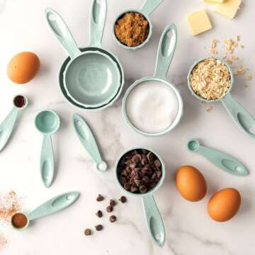 Nordic Ware 6pc Cups Bundt Measuring, Set of 6, Sea Glass