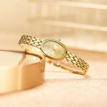 Elegant Waterproof Vintage Gold Women's Watch