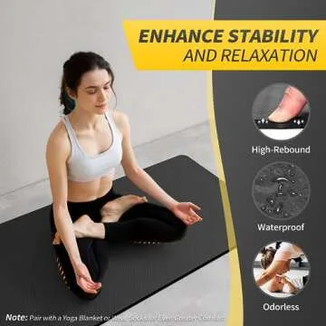 CAMBIVO Yoga Mat for Women Men Kids, 72" x 24" TPE Yoga Mats, 1/4 & 2/5 Inch Extra Thick Yoga Mat Non Slip, Workout Mat with Carrying Strap for Yoga, Pilates,Meditation and Floor Exercises