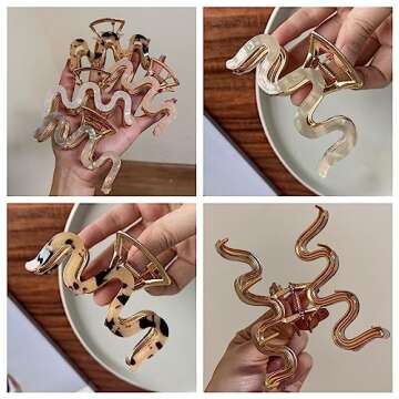 Metal Acetate Hair Claw Clips Big Non Slip Hair Clamp Large Hair Jaw Clips for Women Ladies Hair Acc...