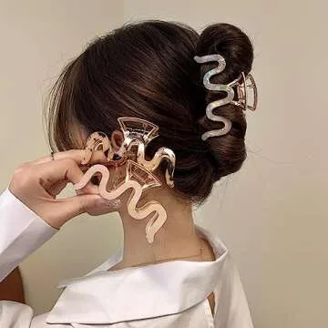 Metal Acetate Hair Claw Clips Big Non Slip Hair Clamp Large Hair Jaw Clips for Women Ladies Hair Accessories as Gift for Thin, Medium to Thick Hair (2 Pack)