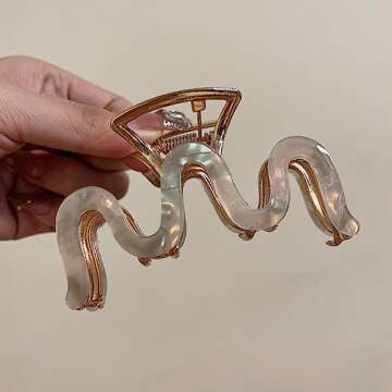 Metal Acetate Hair Claw Clips Big Non Slip Hair Clamp Large Hair Jaw Clips for Women Ladies Hair Accessories as Gift for Thin, Medium to Thick Hair (2 Pack)