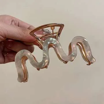 Metal Acetate Hair Claw Clips Big Non Slip Hair Clamp Large Hair Jaw Clips for Women Ladies Hair Accessories as Gift for Thin, Medium to Thick Hair (2 Pack)