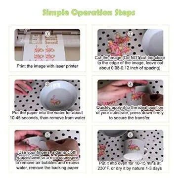 A-SUB 25 Sheets Waterslide Decal Paper for Laser Printers - Transparent Clear - 8.5x11 Inch Water Sl...