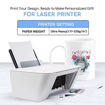 A-SUB 25 Sheets Waterslide Decal Paper for Laser Printers - Transparent Clear - 8.5x11 Inch Water Slide Transfer Paper for DIY Tumbler, Mug, Glass Decals