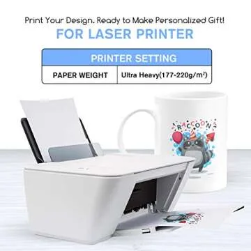 A-SUB 25 Sheets Waterslide Decal Paper for Laser Printers - Transparent Clear - 8.5x11 Inch Water Slide Transfer Paper for DIY Tumbler, Mug, Glass Decals