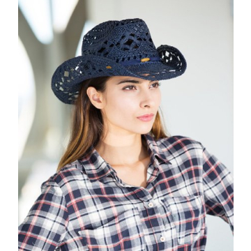 Stylish Toyo Straw Beach Cowboy Hat with Shapeable Brim