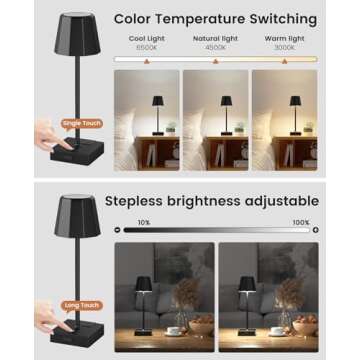 Lightbiz Touch Control Table Lamp with USB Ports