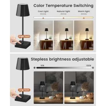Lightbiz Touch Control Table Lamp with USB Ports