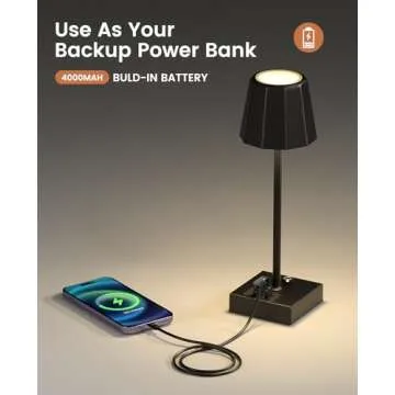 Lightbiz Touch Control Table Lamp with USB Ports