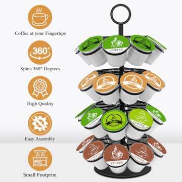 KIMIUP Coffee Pod Holder, Storage Compatible with K-Cups(36 Pods), Kitchen Detachable Organizer for ...