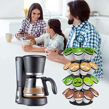KIMIUP Coffee Pod Holder, Storage Compatible with K-Cups(36 Pods), Kitchen Detachable Organizer for Countertop, Spins 360-Degrees Carousel