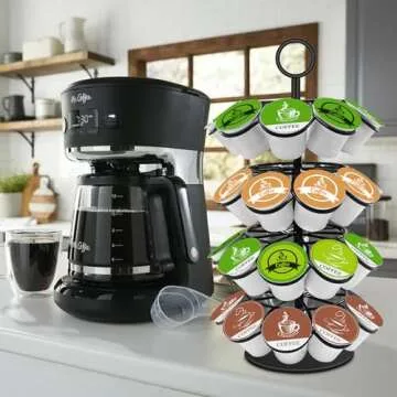 KIMIUP Coffee Pod Holder, Storage Compatible with K-Cups(36 Pods), Kitchen Detachable Organizer for Countertop, Spins 360-Degrees Carousel