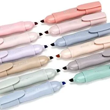 ZEYAR Aesthetic Highlighter Marker Pen, Cream Colors Chisel Tip, Water Based ink, Quick Dry, No Bleed, Streamlined design, for Bible Study Notes School Office (12 Cream Colors)