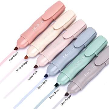 ZEYAR Aesthetic Highlighter Marker Pen, Cream Colors Chisel Tip, Water Based ink, Quick Dry, No Bleed, Streamlined design, for Bible Study Notes School Office (12 Cream Colors)
