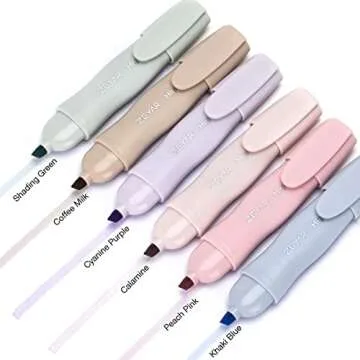 ZEYAR Aesthetic Highlighter Marker Pen, Cream Colors Chisel Tip, Water Based ink, Quick Dry, No Bleed, Streamlined design, for Bible Study Notes School Office (12 Cream Colors)