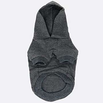 LOPHIPETS Dog Cotton Hoodies Sweatshirts for Small Dogs Chihuahua Puppy Clothes Cold Weather Coat-Charcoal/S