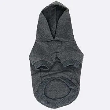 LOPHIPETS Dog Cotton Hoodies Sweatshirts for Small Dogs Chihuahua Puppy Clothes Cold Weather Coat-Charcoal/S