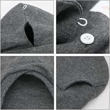 LOPHIPETS Dog Cotton Hoodies Sweatshirts for Small Dogs Chihuahua Puppy Clothes Cold Weather Coat-Charcoal/S