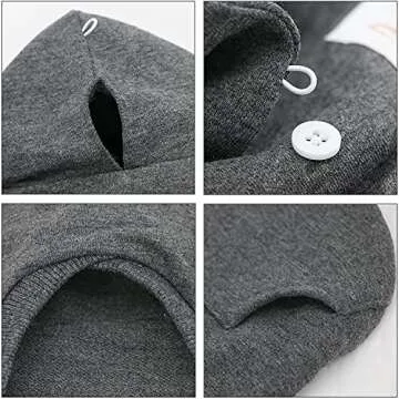 LOPHIPETS Dog Cotton Hoodies Sweatshirts for Small Dogs Chihuahua Puppy Clothes Cold Weather Coat-Charcoal/S