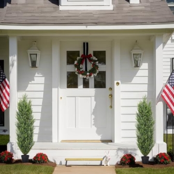 4ft Cedar Topiary Trees Set of 2 for Outdoor Decor