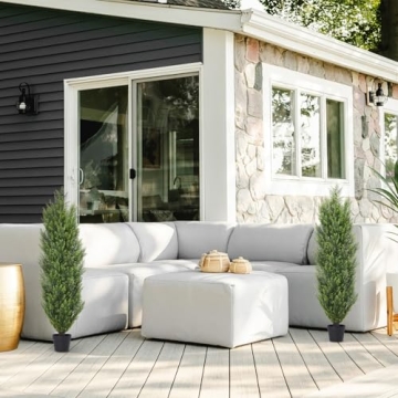 4ft Cedar Topiary Trees Set of 2 for Outdoor Decor