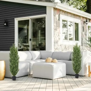 4ft Cedar Topiary Trees Set of 2 for Outdoor Decor