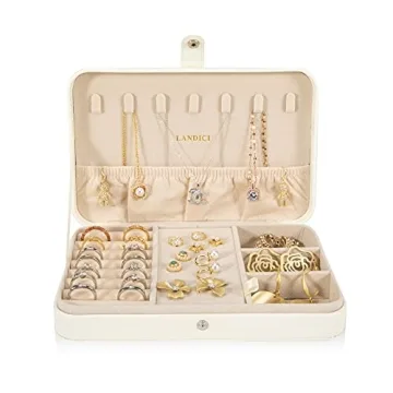 LANDICI Small Jewelry Box for Travel and Daily Use