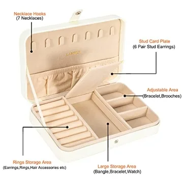 LANDICI Small Jewelry Box for Travel and Daily Use