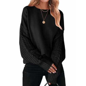 ZESICA Women’s Fall Long Sleeve Oversized Cozy Sweater - Chic Casual Knit