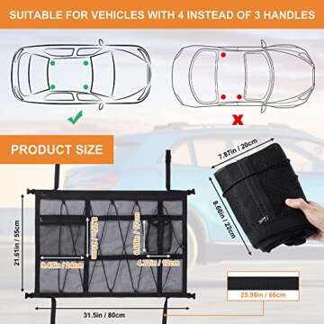 Bespeur Ceiling Cargo Net for Travel Essentials & Camping Gear