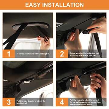 Bespeur Ceiling Cargo Net for Travel Essentials & Camping Gear