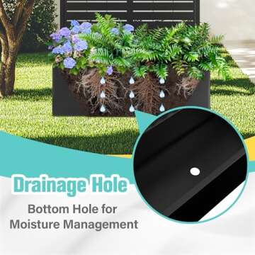 71"x35"x16" Metal Planter Box with Trellis Raised Garden Bed with Trellis, Trellis with Planter Box & Privacy Screen, Metal Planter Box for Climbing Plants, Vegetable, Vines(Black, Louvered)