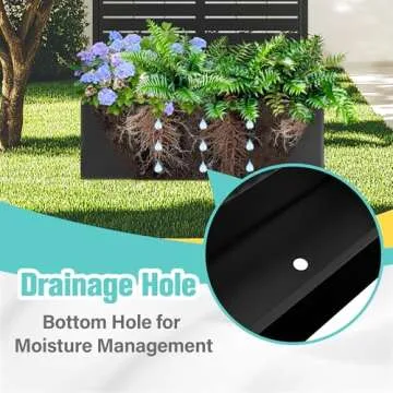 71"x35"x16" Metal Planter Box with Trellis Raised Garden Bed with Trellis, Trellis with Planter Box & Privacy Screen, Metal Planter Box for Climbing Plants, Vegetable, Vines(Black, Louvered)