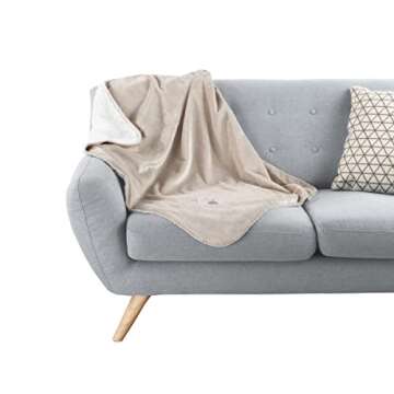 PETMAKER Waterproof Pet Blanket - 30x40-Inch Reversible Sherpa Fleece Throw Protects Couches, Cars, and Beds from Spills, Stains, and Fur (Tan)