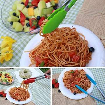 Premium Non-Stick Kitchen Tongs with Silicone Tips